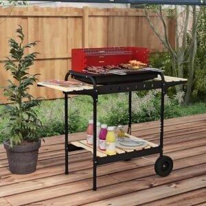Barbacoa de Carbón Outsunny con Ruedas y Parrilla Ajustable en Altura - Opiniones y Características