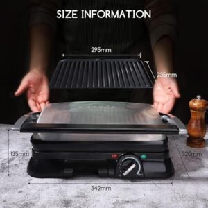 Opiniones Aigostar Samson Parrilla Electrica Grill Panini Sandwichera 2000W Regulador de temperatura apertura 180 grados. ¡Aprovecha esta excelente oferta!