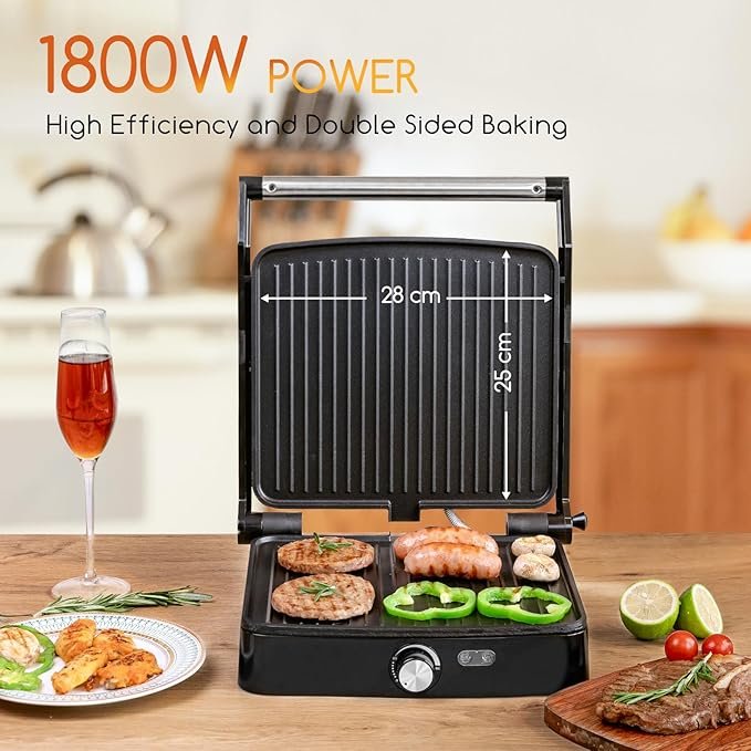 Opiniones Aigostar Calore - Parrilla Eléctrica, Sandwichera y Máquina de Panini - Revestimiento Antiadherente - Regulador de Temperatura - Apertura 180º - Mejor precio y calidad - Compra ahora.