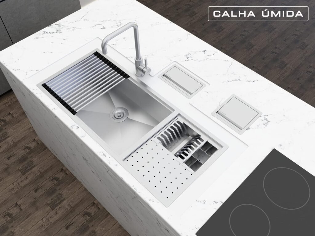 Calha Úmida Fregadero de cocina de acero inoxidable con escurridor integrado - Opiniones y características destacadas.