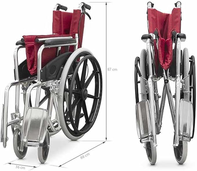 Silla de ruedas plegable de aluminio con frenos - Ligera y cómoda silla de ruedas con reposapiés abatible y aro anatómico. ¡Opiniones QUIRUMED!