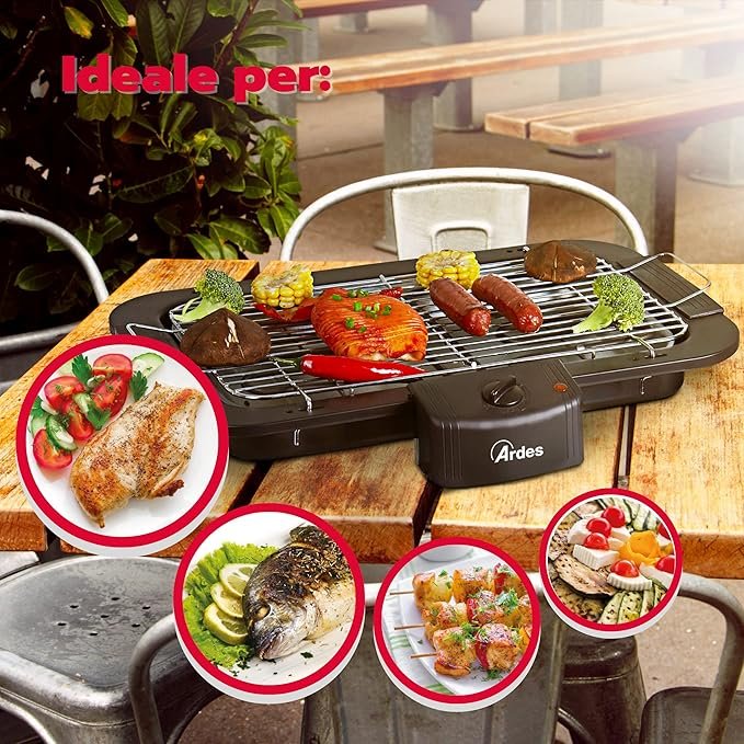 Barbacoa eléctrica sin humo ARDES 2200W - Opiniones, características y precio - Parrilla portátil para balcón e interior. ¡Disfruta de tus barbacoas sin preocuparte por el humo!