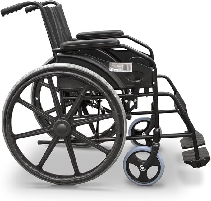 Opiniones sobre la silla de ruedas plegable EASY STYLE de QUIRUMED, fabricada en acero y con un ancho de 46 cm. Fácil plegado, aros autopropulsores, reposapiés abatibles y asiento acolchado. ¡Descubre más aquí!