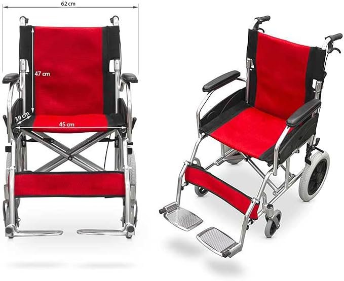 Opiniones QUIRUMED Silla de ruedas plegable de aluminio. Ultraligera con frenos de acompañante.