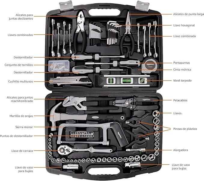 Descubre nuestra reseña de la Caja de herramientas de uso general para el hogar de Amazon Basics, con 173 piezas. ¡Hazte con la mejor opción para tus tareas de bricolaje!