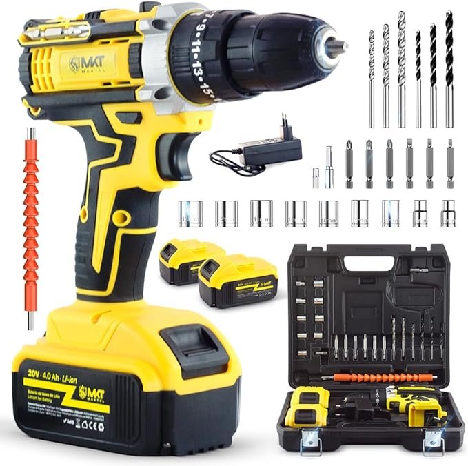 Opiniones Taladro Percutor a Batería Potente 2x4000mAh 20V Destornillador Atornillador Eléctrico Multifunción Inalámbrico - Descubre la mejor opción para tus proyectos de bricolaje. ¡Potente, versátil y sin cables!