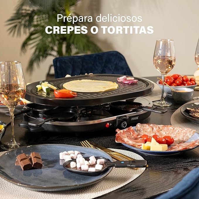 Opiniones Princess 162700 Oval Grill Party - Raclette y parrilla, con parte para creps - Imagen del producto