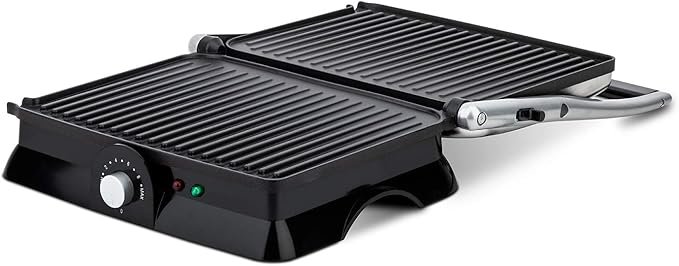 Opiniones H.Koenig GR20 Parrilla Eléctrica: La mejor opción para tus parrilladas y sándwiches. Potencia de 2000 W y temperatura ajustable hasta 230º. ¡Haz tus comidas sin que se peguen gracias a su revestimiento antiadherente!