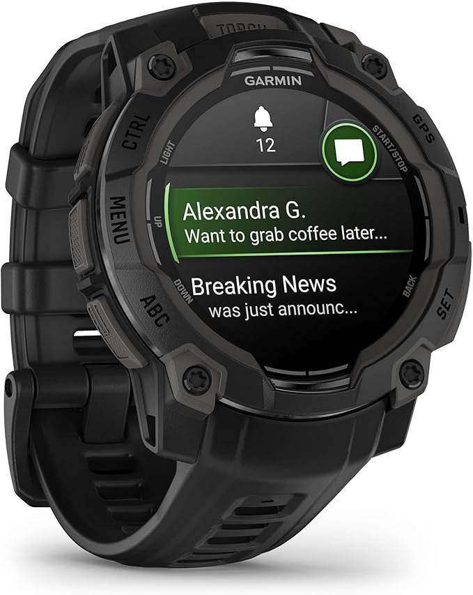 Opiniones Garmin Instinct 3: Reloj inteligente con GPS de 45 mm y pantalla AMOLED resistente al agua. ¡Descubre sus aplicaciones deportivas integradas!