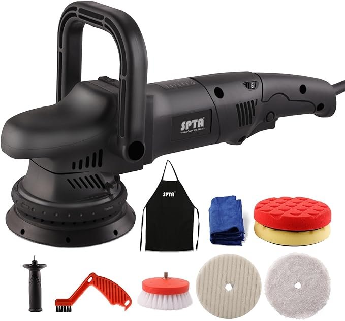 Opiniones SPTA Pulidora Excéntrica 750W, 6 Pulgadas Pulido De Automóviles Velocidades Ajustables - Pulidora excéntrica SPTA de alta potencia y precisión para pulir automóviles. ¡Consigue un acabado profesional con facilidad!
