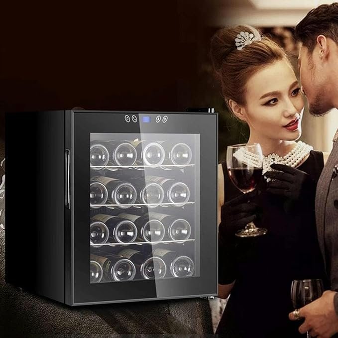 Enfriador de vino de encimera QPZMALSKY Mini refrigerador Compacto Independiente Capacidad 16 Botellas