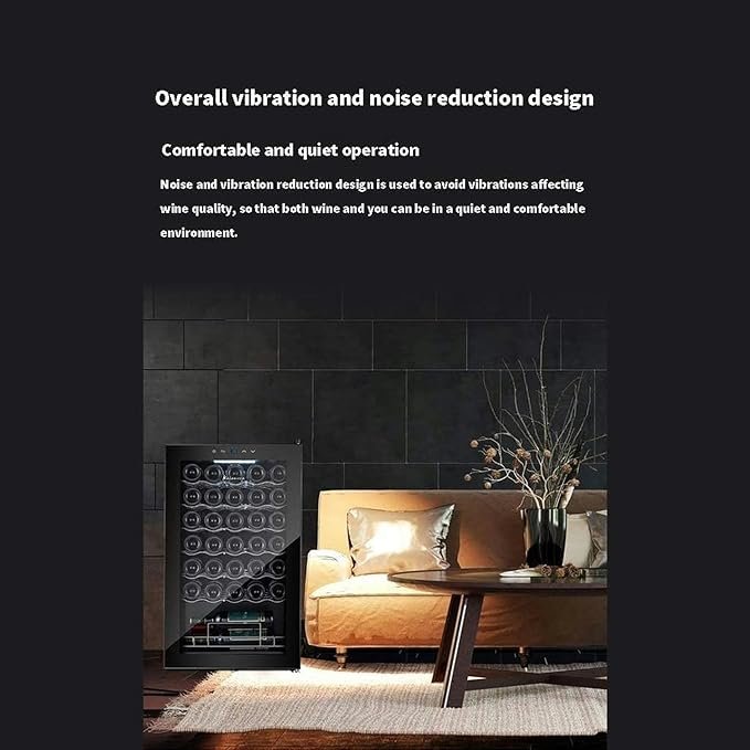 QPZMALSKY Refrigerador Enfriador de Vino - Refrigerador de Vino de compresor Libre de Escarcha Incorporado o Independiente de 34 Botellas - Imagen del producto de alta calidad.