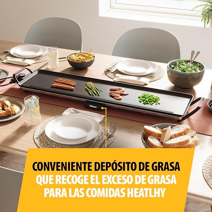 Tristar BP-2669 Plancha delgada XL, Óptima superficie de cocción de 90 x 23 cm, Termostato ajustable, Revestimiento antiadherente - ¡Compra la mejor plancha del mercado ahora mismo!