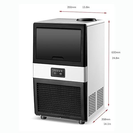 Máquina para fabricar hielo sobre encimera de acero inoxidable - Ideal para restaurantes, oficinas, hogares y bares. Independiente y de alta calidad.