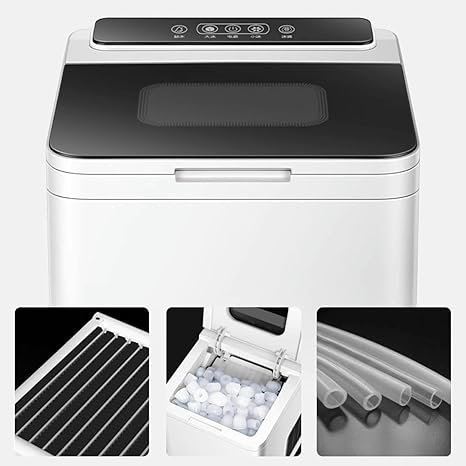 "Máquina para fabricar hielo sobre encimera - Opiniones Máquina for hacer hielo eléctrica 24H, máquina for hacer cubitos de hielo for el hogar"