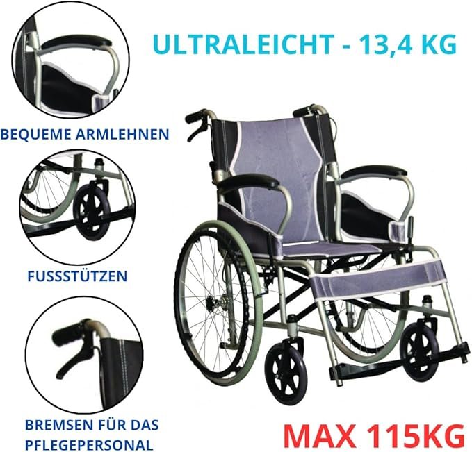 Opiniones Antar AT52301 Ultra Ligero Acero Ruedas Silla 12.4 kg - Imagen del producto de alta calidad