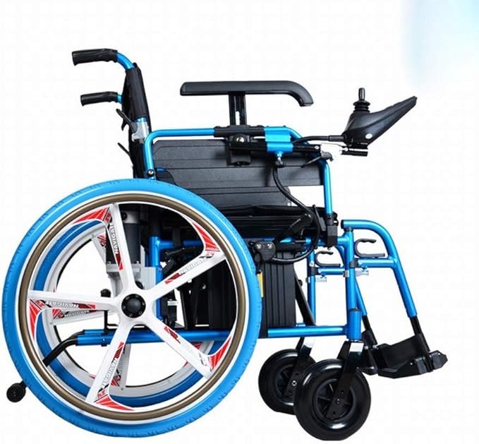 Silla de ruedas eléctrica ligera con rueda trasera plegable y de magnesio y aluminio UN 89 * 48 * 83 mm.