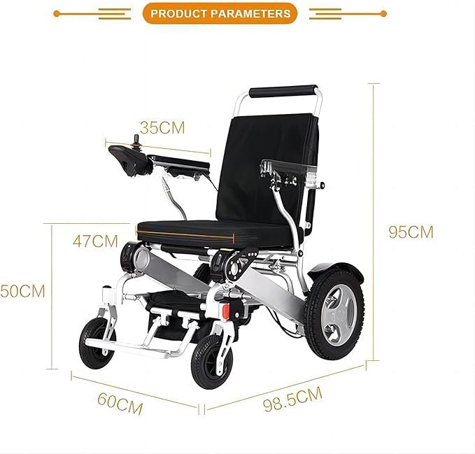 Silla de ruedas eléctrica YAZURI con motor de potencia máxima de 600 W, peso neto de 25 kg, ligera y plegable, batería de gran capacidad de 20AH y soporte de carga de 180 kg. ¡Descubre la comodidad y practicidad en un solo producto!