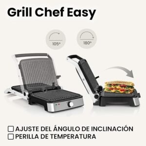 Opiniones Zeegma Chef Easy Grill Eléctrico 2 en 1 2000W, Placas Antiadherentes de Cerámica, Regulación de Temperatura y Ángulo - ¡Descubre la mejor forma de cocinar con nuestro Grill Eléctrico 2 en 1! Con placas antiadherentes de cerámica, regulación de temperatura y ángulo ajustable. ¡Haz tus comidas más deliciosas y saludables!