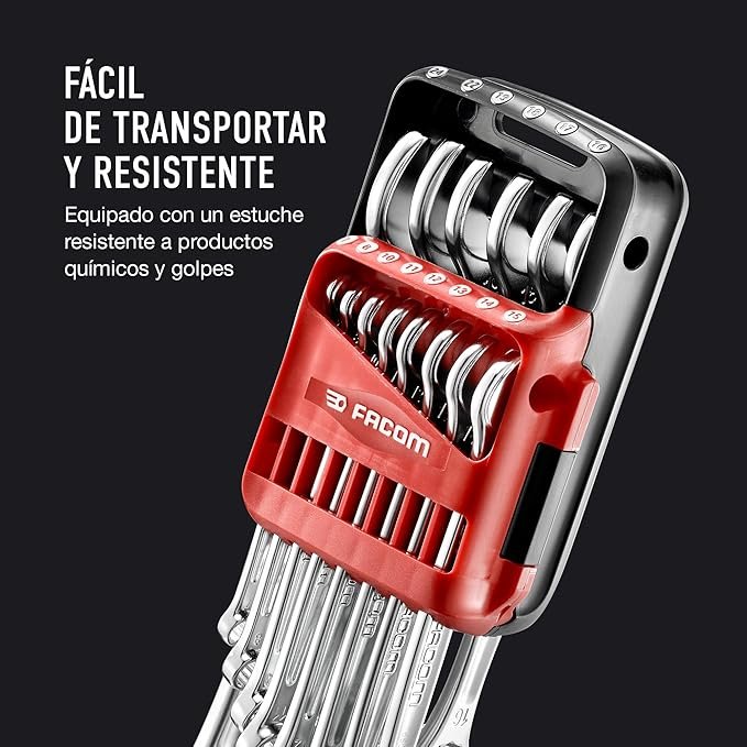 FACOM - Juego de 14 llaves combinadas, llaves métricas mixtas. Compra online con envío a domicilio.