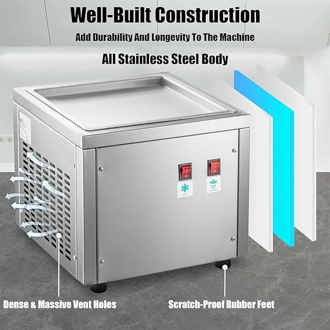 Máquina de rollo de helado frito comercial VYUJHNBG - Máquina de helados fritos de yogur.