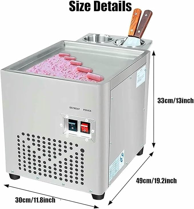Máquina De Rollo De Helado Frito Comercial de Acero Inoxidable - ¡Descubre la mejor manera de preparar deliciosos rollos de helado frito con esta increíble máquina! Fabricada con materiales de alta calidad y con una sartén cuadrada incluida, podrás disfrutar de helados únicos y deliciosos. ¡Hazte con la tuya ahora!