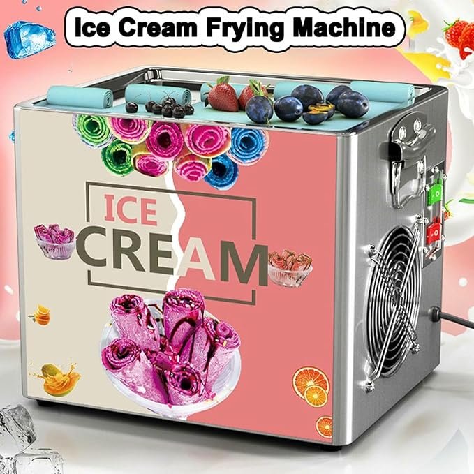 Máquina de helado frito de sartén cuadrado comercial de acero inoxidable. ¡Hazte con la tuya AHORA! #heladofrito #máquinadehelado #aceroinoxidable