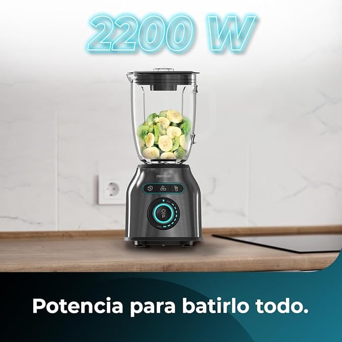Opiniones Cecotec Batidora de Vaso Power Black Titanium 2500MAX Smart. 2500W Maxima Potencia, Jarra Termorresistente 1,8L - ¡Descubre la potencia en tus manos!