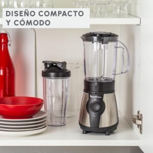 Opiniones Moulinex Blend&Go - Batidora de vaso de 300 W, con jarra de 1,3 L y botella de plástico de 750 ml, con diseño moderno y funcional, perfecta para preparar batidos y smoothies. Compra la tuya ahora y disfruta de la mejor calidad en tus bebidas favoritas. ¡Aprovecha esta oferta exclusiva!