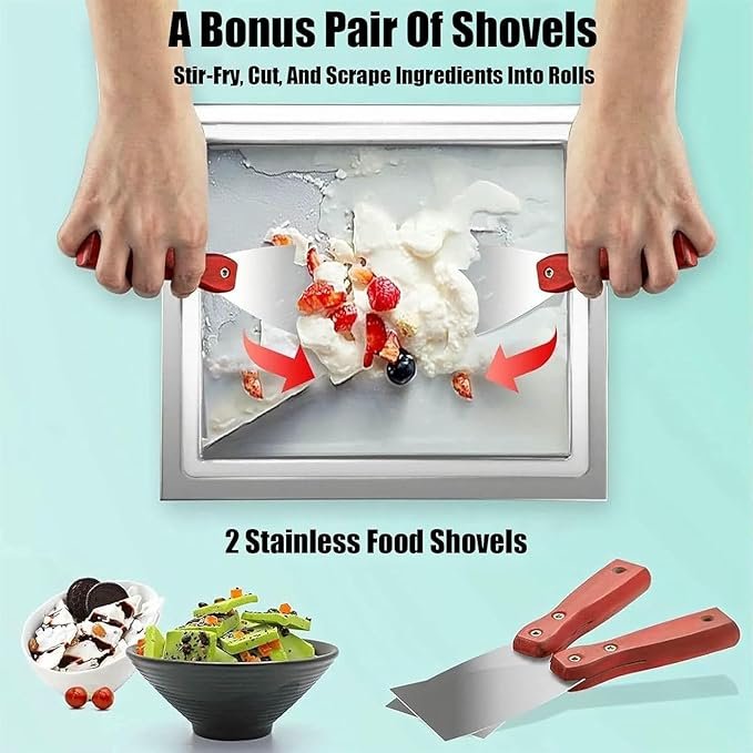 Máquina De Helado Enrollado Comercial, Máquina Rodante De Helado, Máquina De Helados Fritas - Foto del producto de la máquina de helado enrollado comercial, perfecta para hacer helados de manera rápida y deliciosa. ¡Hazte con la tuya ahora!