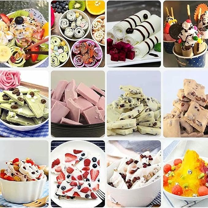 Máquina De Helado Enrollado Comercial, Máquina De Rollo De Helado Salteado con Sartén Cuadrada, Fabricante De Helados Salteado De Acero Inoxidable