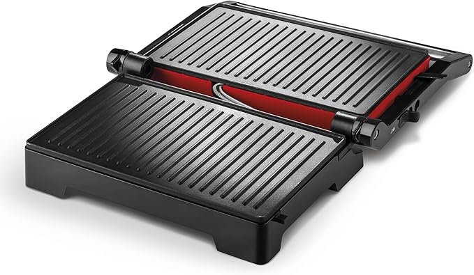 Opiniones Ufesa PR1000 Fuji Parilla Eléctrica, Panini Press Grill, 1000W, Placas Antiadherentes, Apertura 180º - ¡Descubre la mejor parrilla eléctrica para tus paninis! Placas antiadherentes, potente 1000W y apertura de 180 grados para una cocción perfecta. ¡No te quedes sin la tuya!