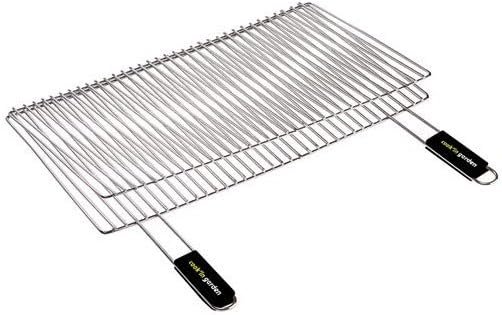 Cook'in Garden - Parrilla Doble de Acero Cromado - Ideal para Barbacoa - Mangos Soft Touch: Descubre la forma perfecta de disfrutar de una deliciosa parrillada con esta parrilla doble de acero cromado. Con mangos Soft Touch para mayor comodidad. ¡Hazte con la tuya!