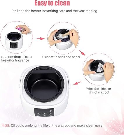 Máquina Calentadora De Cera Eléctrica Profesional Con Perlas De Cera Y Palos, Derretidor de Cera Depilar 500 ml. Aparato de cera para depilación con perlas y palos.