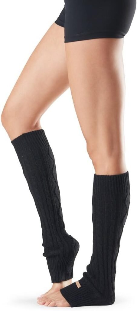 Opiniones Toesox - Calcetines de Las Mujeres Rodilla Alta Calentadores de la Pierna de Punto Cable para Yoga y Danza, imagen del producto en alta calidad