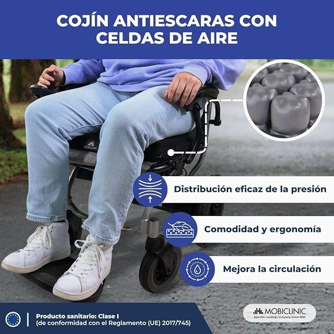 Cojín Antiescaras de Aire Mobiclinic®: Opiniones, Prevención de Escaras y Alivio de presión - Ideal para Silla de Ruedas Tamaño 40x40x6 cm. ¡Protege tu piel con este cojín antiescaras!