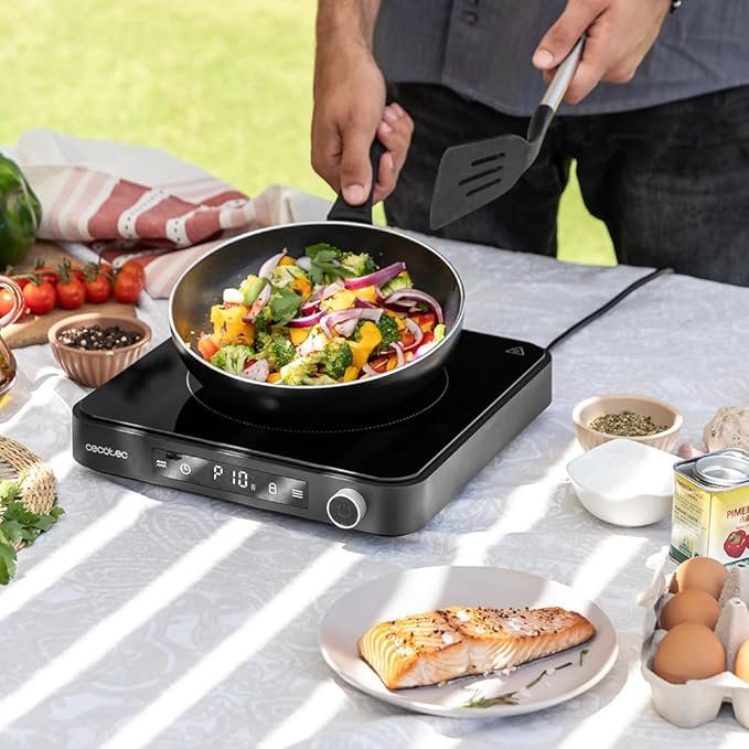 Opiniones Cecotec Placa de Inducción Digital con Accesorio Grill Full Magma Grill. 2000W, 10 Niveles de Potencia, Vidrio de Seguridad - Producto de alta calidad para cocinar de forma eficiente y segura. ¡Adquiéralo ahora!