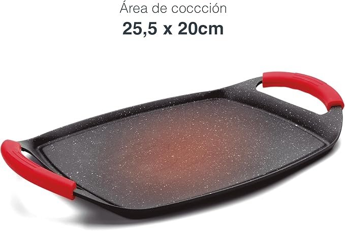 Plancha Grill Eco Piedra LACOR 25536 Negro - Opiniones y características - 22.5 x 29 cm
