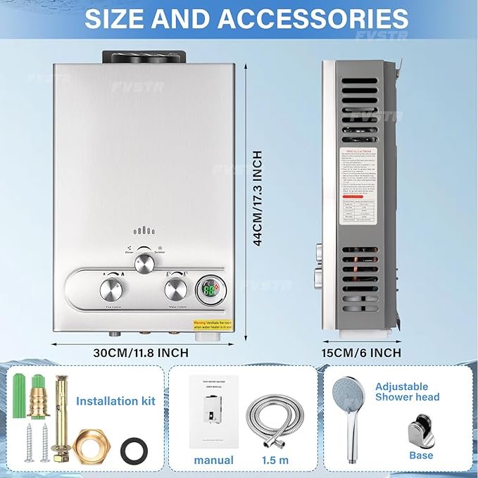 Calentador de agua sin tanque de propano, 1.6 GPM, 7 L, portátil para exteriores, para casas rodantes - Opiniones y análisis del mejor calentador de agua sin tanque de propano portátil para exteriores. ¡Aprovecha esta oferta!