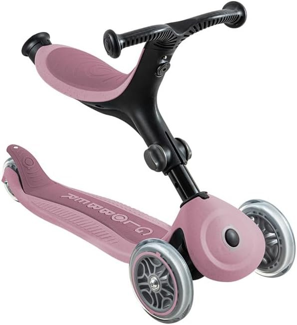 Patinete escalable de 3 ruedas Globber GO•UP Active Eco con asiento en color rosa para niños de 15 meses a 6 años - Opiniones y características