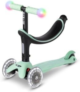 Opiniones Micro Mini2Grow Deluxe Magic LED Patinete Evolutivo 4en1 con Asiento para niños | Ruedas y puños con iluminación | Montaje y desmontaje sin Herramientas | Disponible en varios colores.