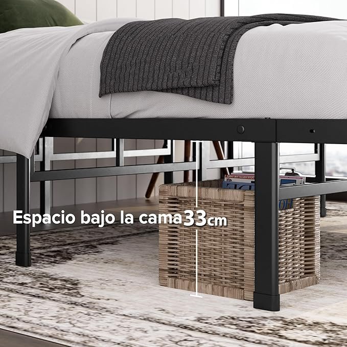 Opiniones Zinus Justin Cama 135 x 190 cm - 36 cm de Altura con Almacenamiento Debajo de la Cama - Cama con espacio de almacenamiento - Comodidad y funcionalidad en un solo producto - ¡Aprovecha al máximo el espacio de tu habitación!