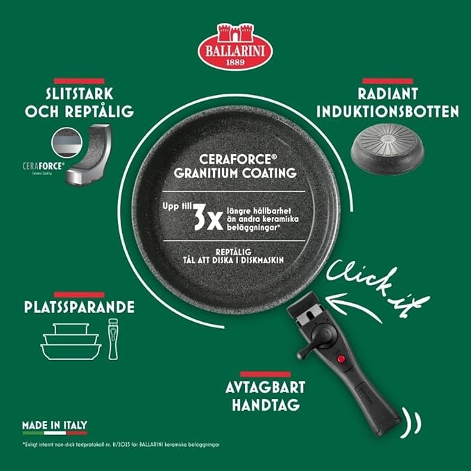 BALLARINI Torre - Juego de sartenes (24 + 28 cm, revestimiento cerámico) - Opiniones y análisis detallado.