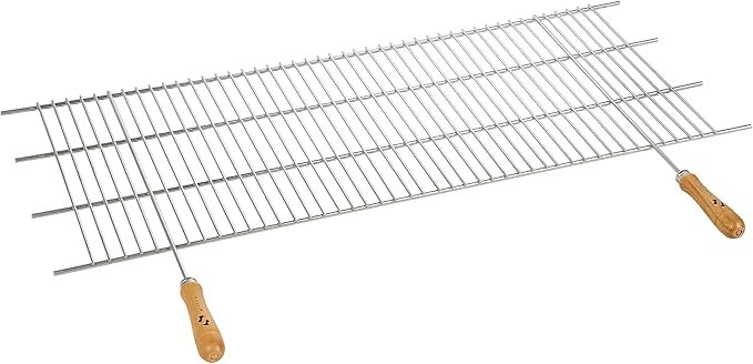 Opiniones Sauvic 02480 - Parrilla Barbacoa zincada Recortable, con Mangos de Madera, 100 x 40 cm - Imagen del Producto de Calidad
