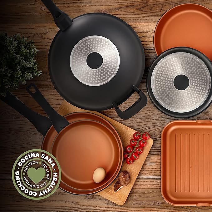 San Ignacio Bronze | Sartén Grill Antiadherente de 28 x 28 x 4,5 cm | Fabricada con Aluminio Fundido | Opiniones y Reseñas de Clientes en 2022