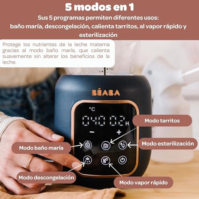 Opiniones BÉABA, Calienta Biberones/Esterilizador - Multifunción 5 Modos - Calienta Leche Materna/Infantil - Baño María - Calienta Tazas - Descongelación