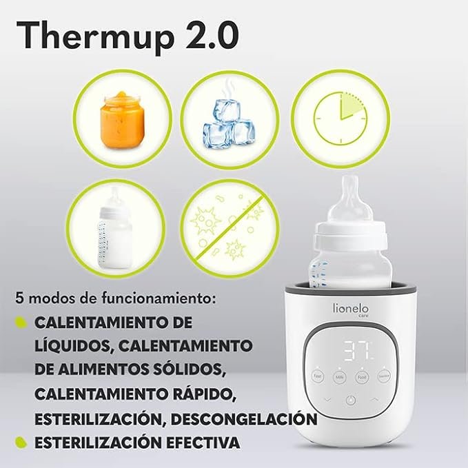 Opiniones LIONELO Thermup 2.0 - Calentador de biberones 5 en 1: Calentamiento rápido y seguro para líquidos y sólidos, esterilización eficaz y descongelación fácil. ¡Descubre el aliado perfecto para cuidar de tu bebé! ?? #LIONELO #Thermup #Calentadordebiberones