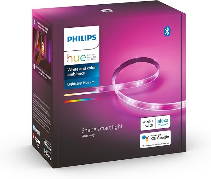 Opiniones Philips Hue - Tira de Led inteligente 2m, con Bluetooth, Luz Blanca y de colores. Imagen del producto en alta calidad para comprar online.
