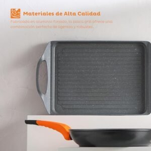 Placa Grill San Ignacio Origen de 43cm en Aluminio Forjado - Interior Negro Quantanium - Para Todos los Fuegos