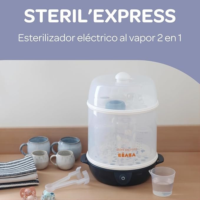 Opiniones BÉABA Esterilizador de biberones 2 en 1 - Vapor eléctrico evolutivo - ¡Hasta 8 biberones y accesorios!